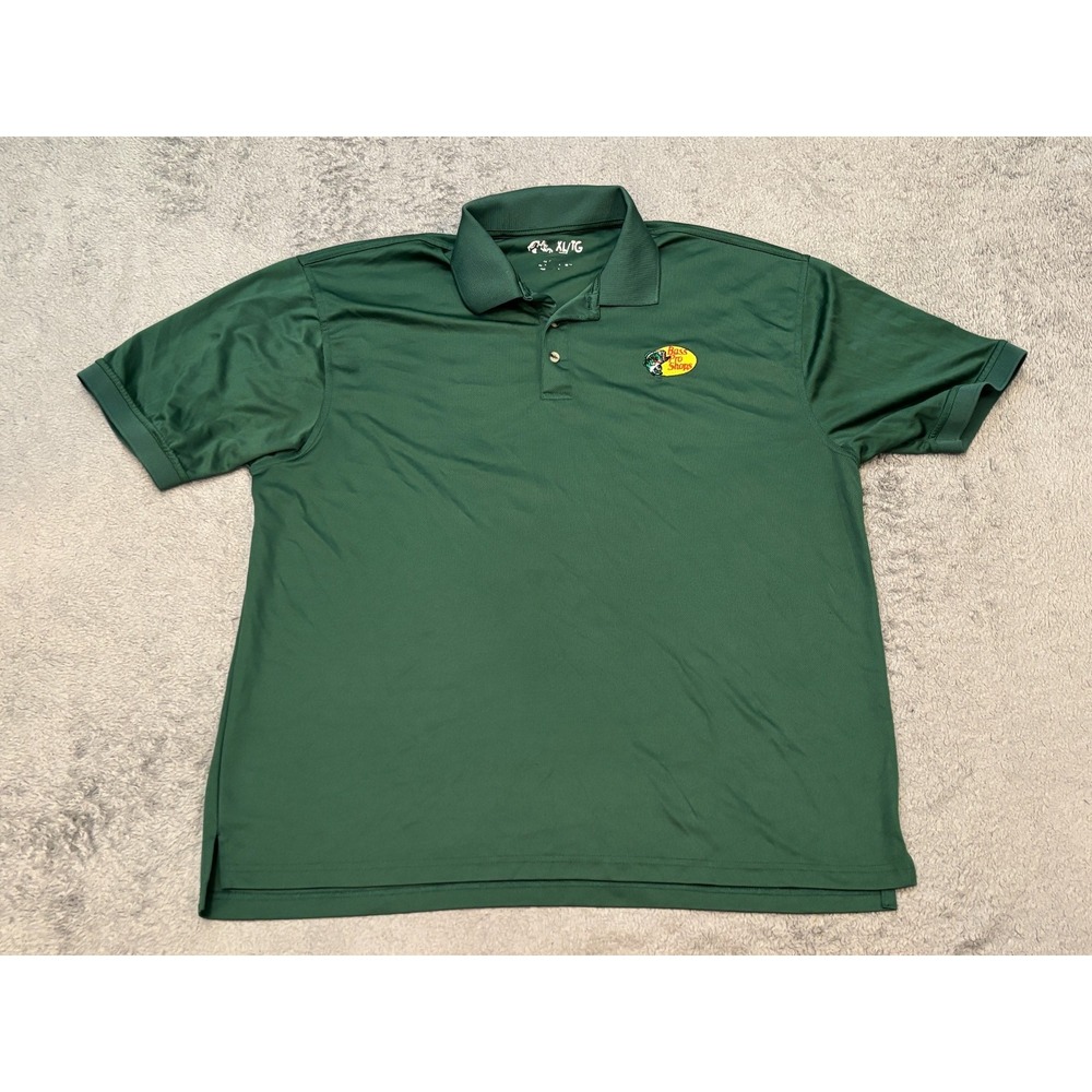 Bass Pro Shops Mens XL Green Fishing Outdoors Hunting Short Sleeve Polo Shirt